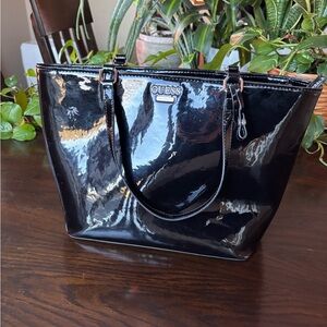 GUESS Shiny Black Tote